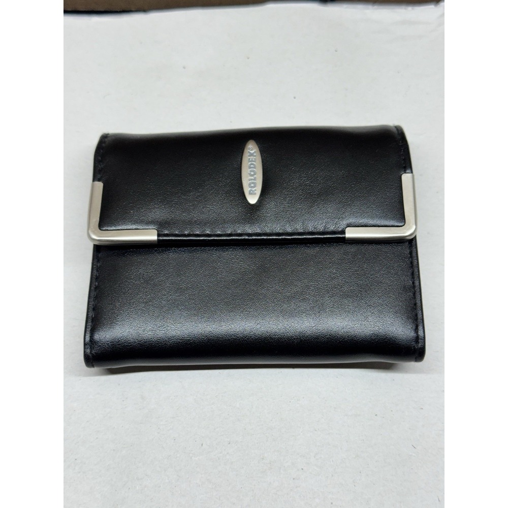Rolodex‎ Business Card Holder Case Black Folding Organizer Wallet Portable